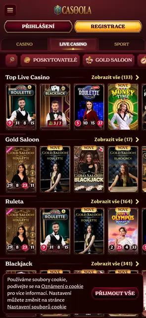 Casoola: živé casino s ruletou a blackjackem